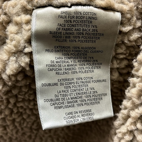 Levi's Men Small Washed Cotton Hooded Military Sherpa Lined Jacket Brown - Picture 10 of 14